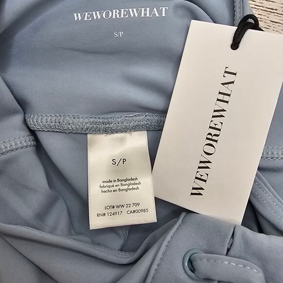 Revolve WeWoreWhat Womans size S Lace-Up Biker Shorts Light Blue 6" Inseam NEW - Picture 6 of 8